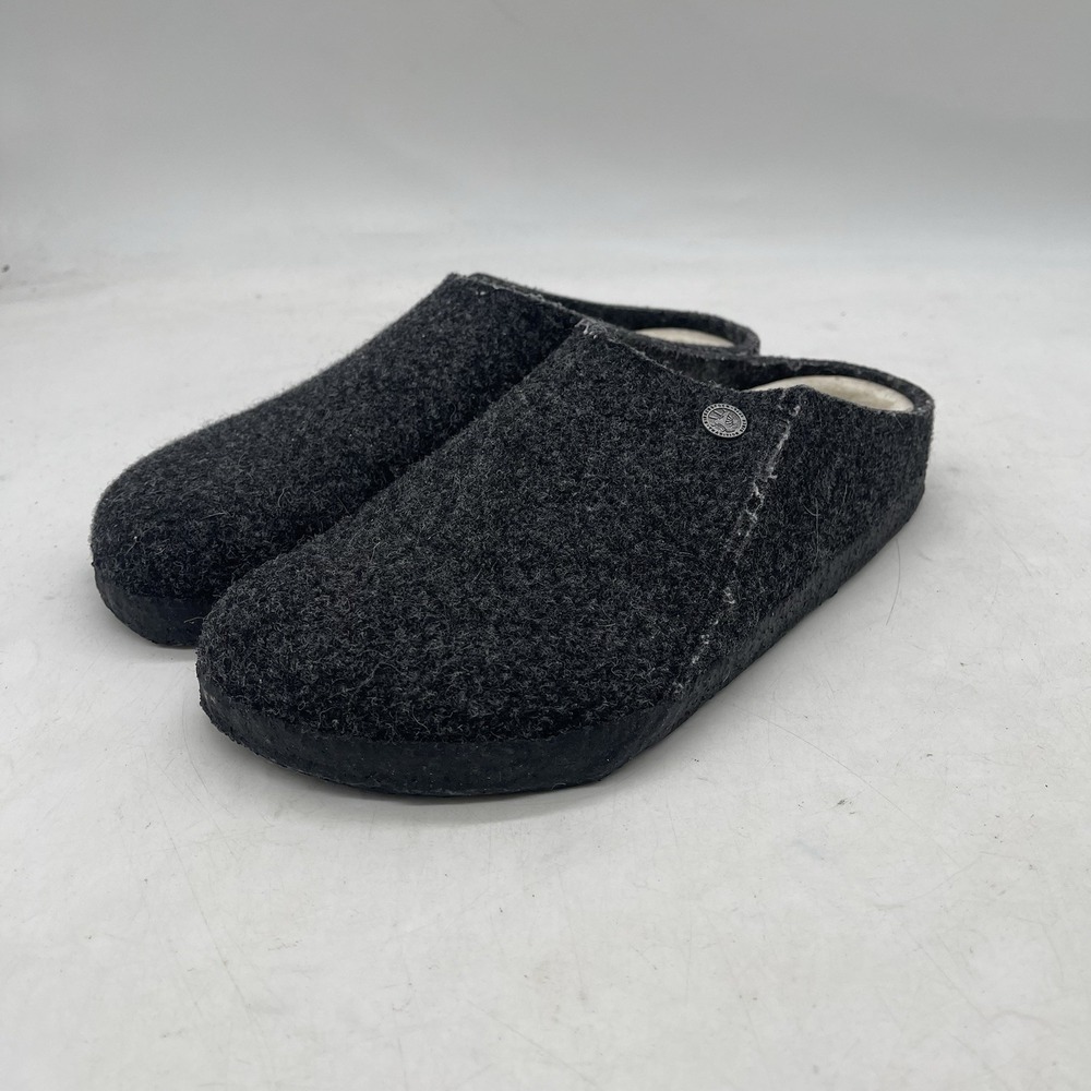 Birkenstock Zermatt Shearling Wool Felt Clogs Womens 10 Charcoal Gray Slippers